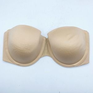 Spanx Bra-cha-cha Strapless Bra Sz 32D Nude Straps Not Included Underwire